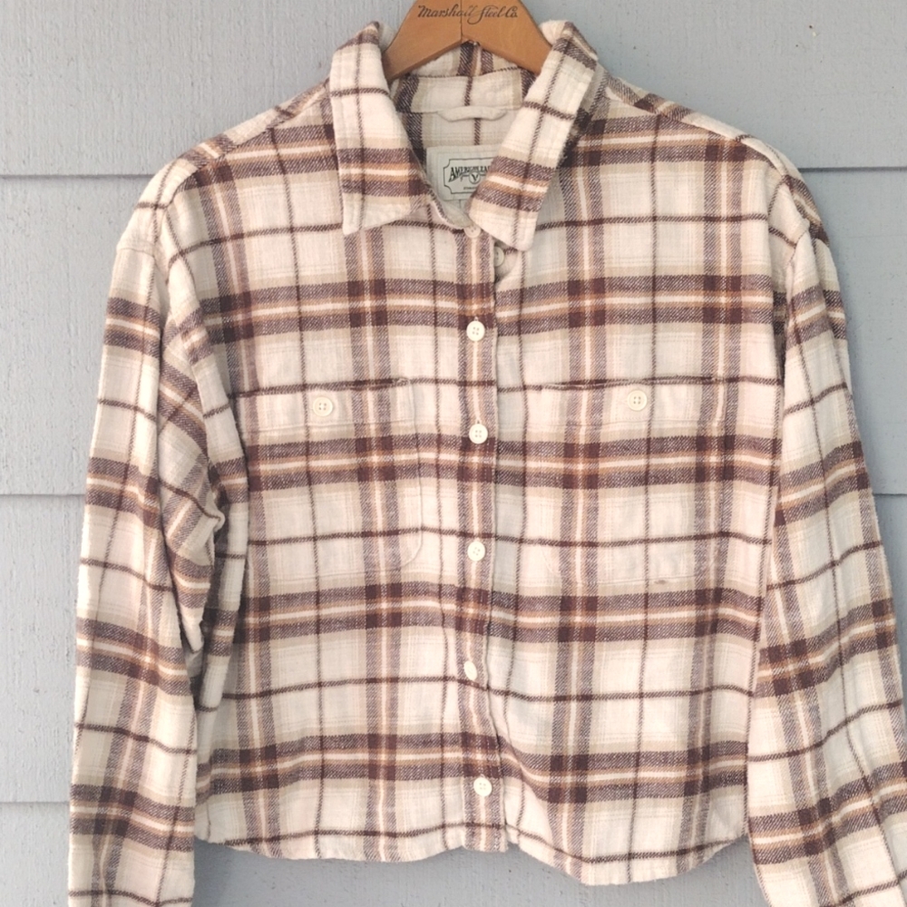 American Eagle Outfitters Mid-drift Flannel Shirt